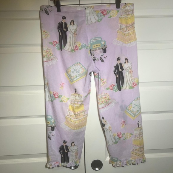 Nick & Nora Vintage Pajama Set in Love and Marriage Print, Women's Size XS - Picture 9 of 16